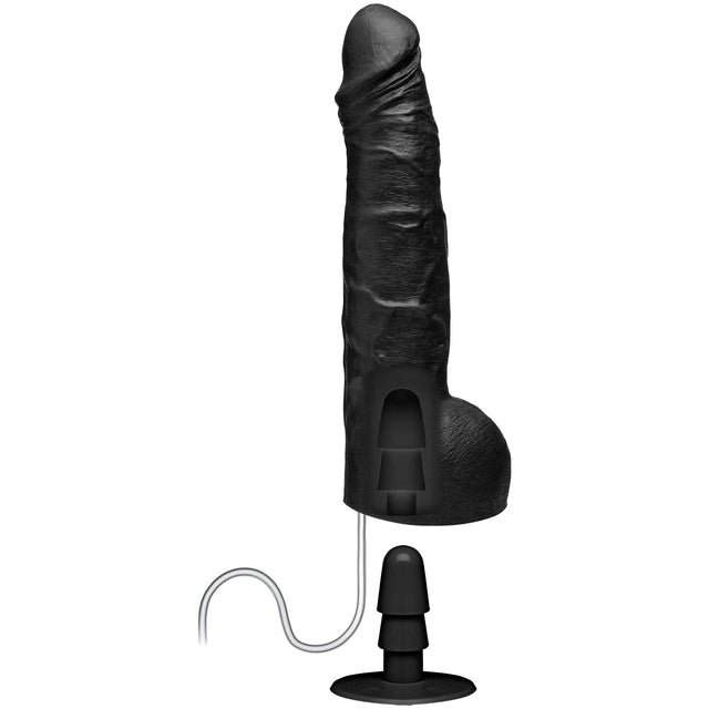 10" Dual Density Squirting Dildo with Removable Suction Cup Black