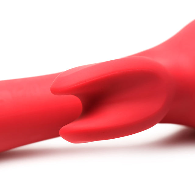 Blooming Bunny Sucking & Thrusting Silicone Rabbit Vibrator Red