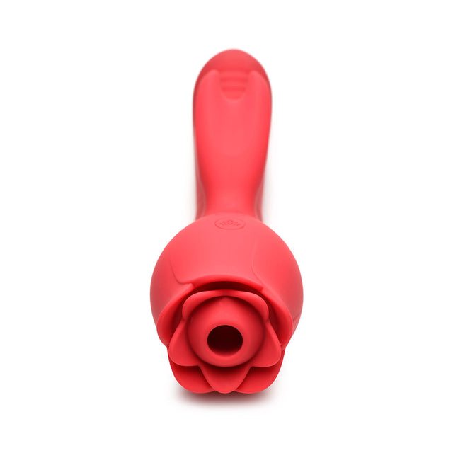 Blooming Bunny Sucking & Thrusting Silicone Rabbit Vibrator Red