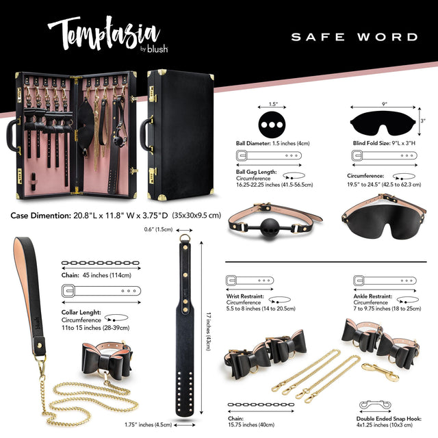 Blush Temptasia Safe Word Bondage Kit With Suitcase