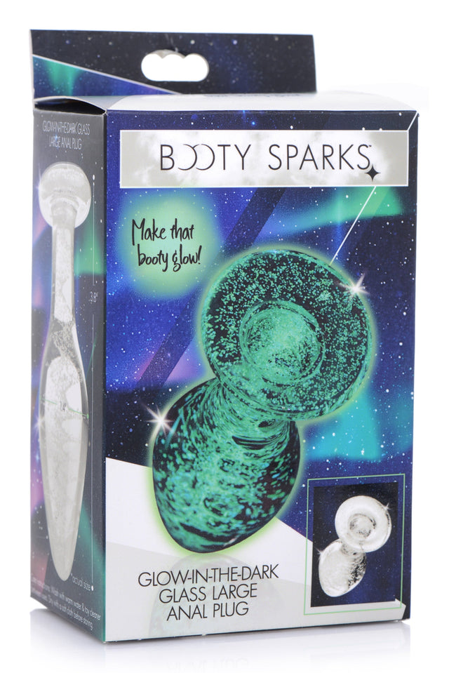 Booty Sparks Glow-in-the-dark Glass Anal Plug