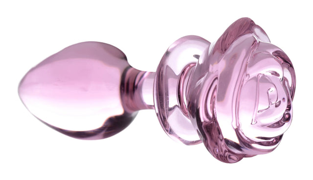 Booty Sparks Pink Rose Glass Anal Plug