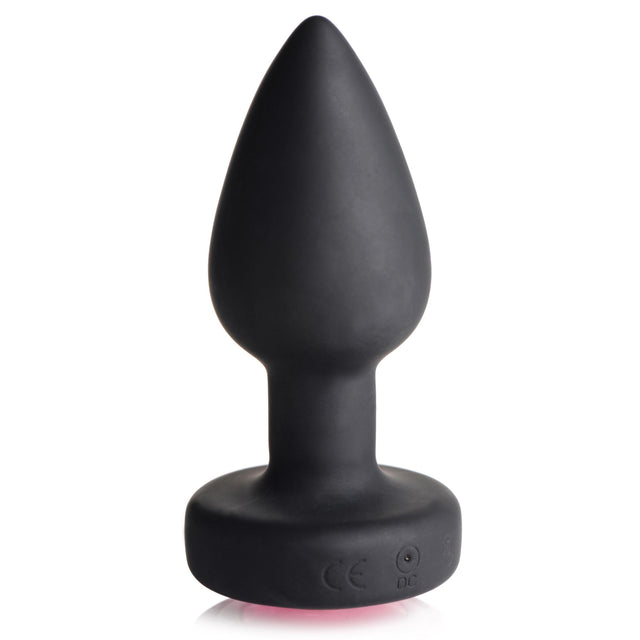 Booty Sparks Vibrating Silicone Pink Gem Anal Plug - Small Pink