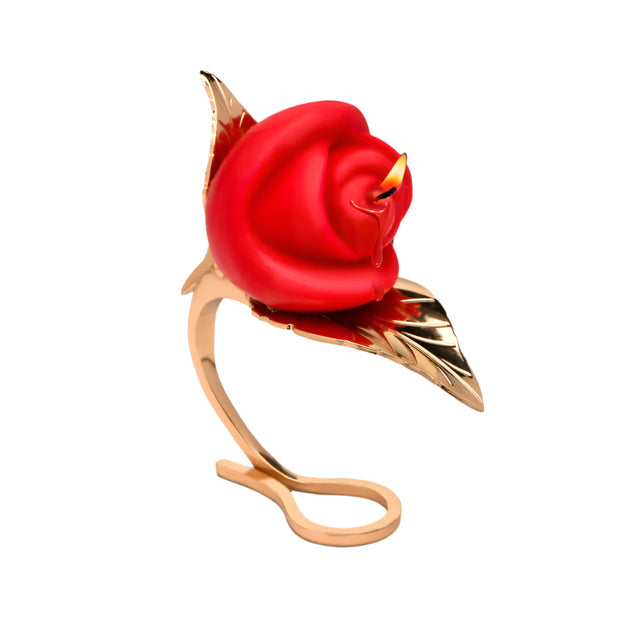 Burning Passion Rose Candle with Holder