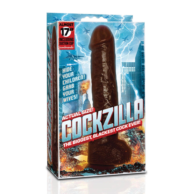 Cockzilla Massive Nearly 17" Realistic Black Colossal Dildo Brown