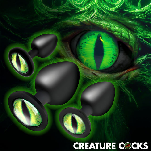 Creature Green Eyes Butt Plug Set Green