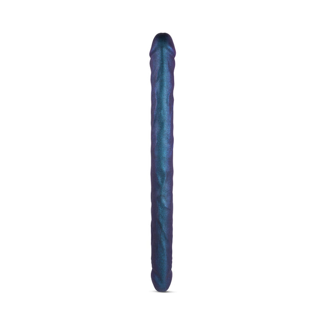 Double Dong Realistic Dildo in Snaky Metallic Metallic Blue