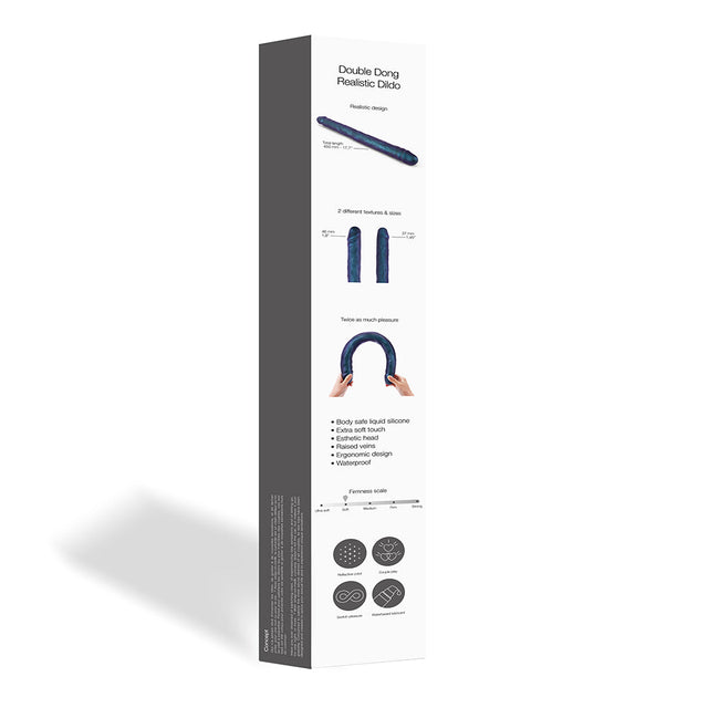 Double Dong Realistic Dildo in Snaky Metallic Metallic Blue