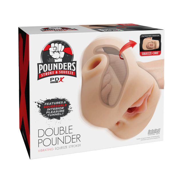 Double Pounder Vibrating Squeeze Stroker Light