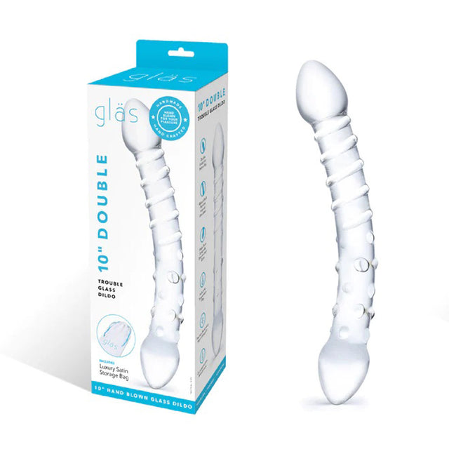 Double Trouble 10" Glass Duo Ended Dildo