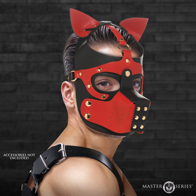 Faux Leather Hound Hood with Muzzle
