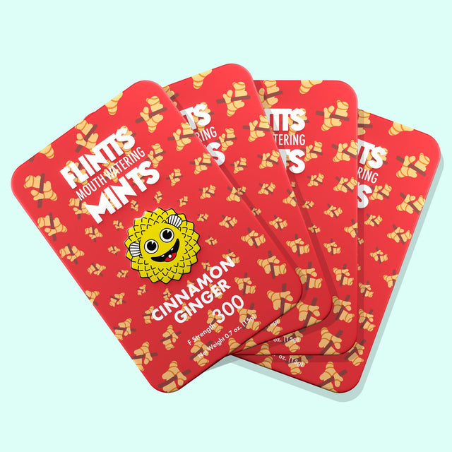 Flintts Mouth Watering Mints Cinnamon Ginger (Ultra Strength - 300) Cinnamon - Strength 300