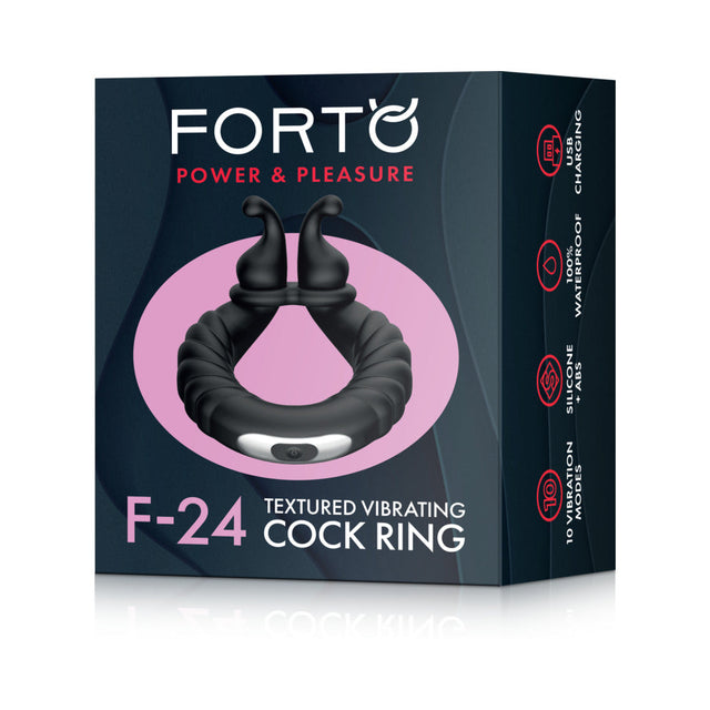 Forto F-24 Rechargeable Textured Vibrating Cockring