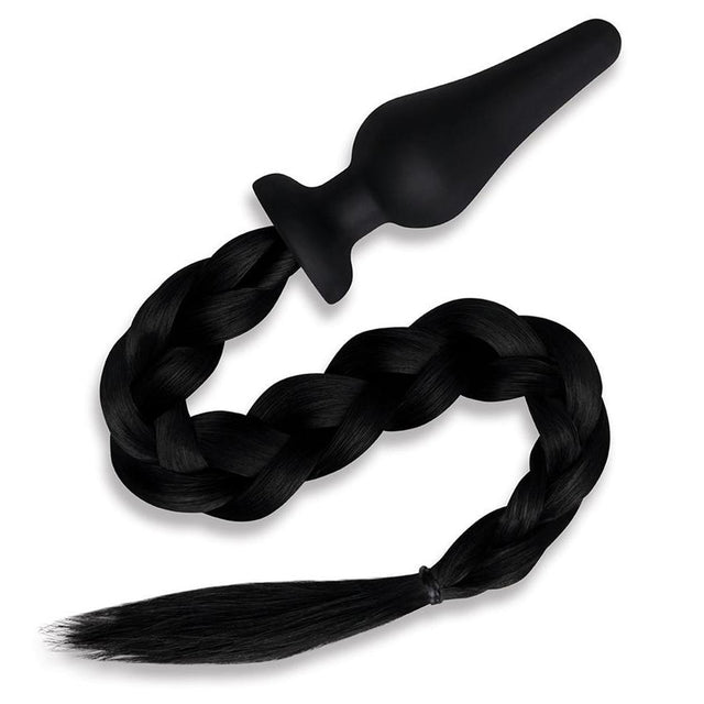 Furry Tales Black Pony Tail Butt Plug Black