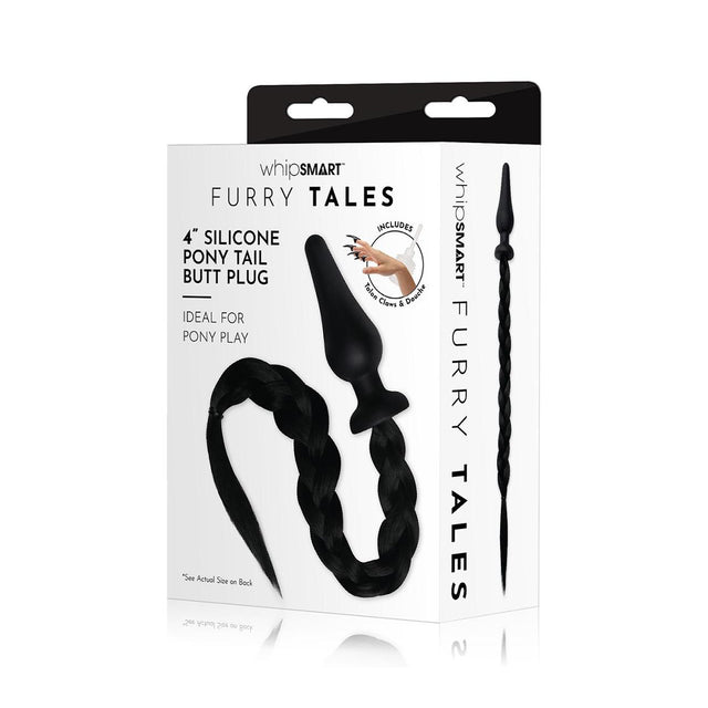 Furry Tales Black Pony Tail Butt Plug Black