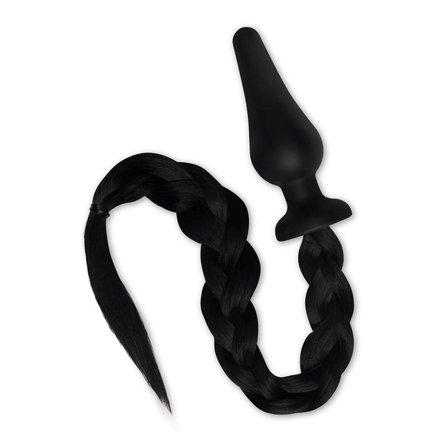 Furry Tales Black Pony Tail Butt Plug Black