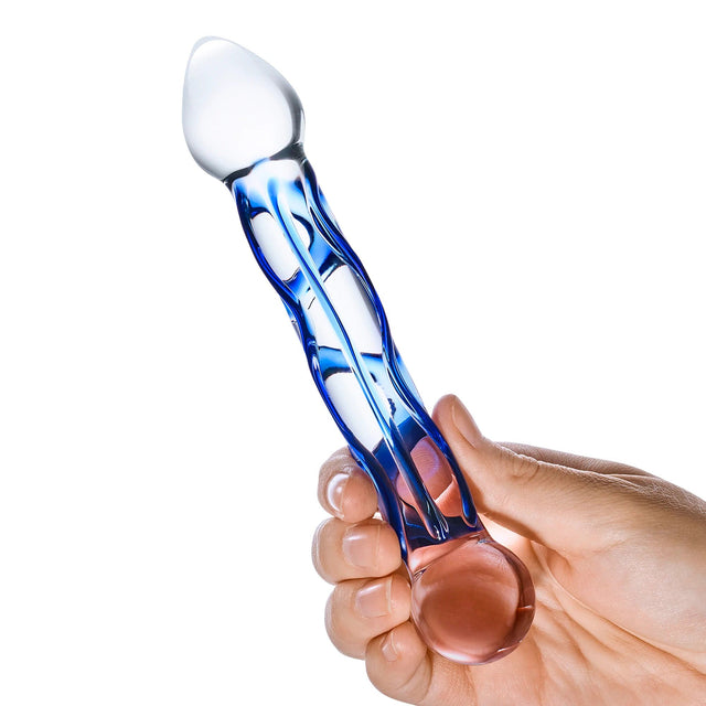 Glas 6.5" Full Tip Textured Glass Dildo