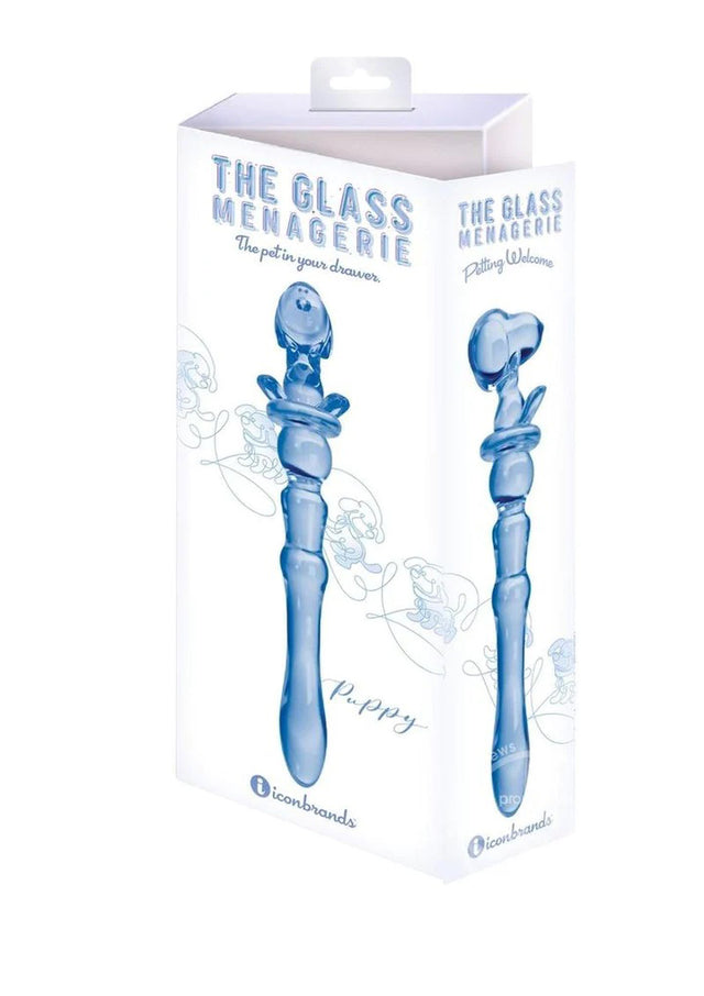 Glass Menagerie Puppy Glass Dildo Blue