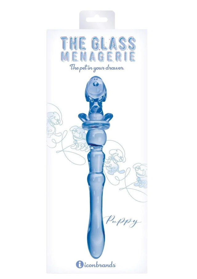 Glass Menagerie Puppy Glass Dildo Blue