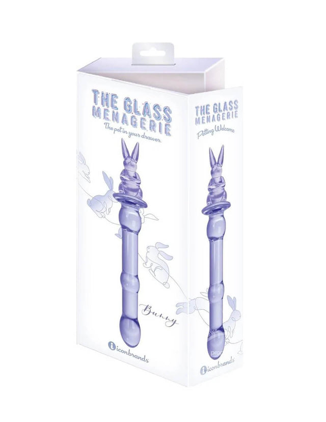Glass Menagerie Rabbit Glass Dildo Purple