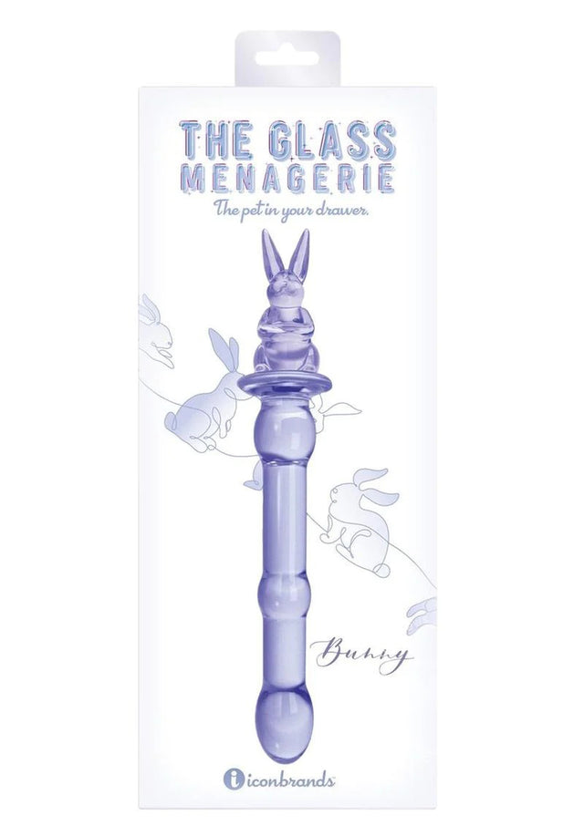 Glass Menagerie Rabbit Glass Dildo Purple