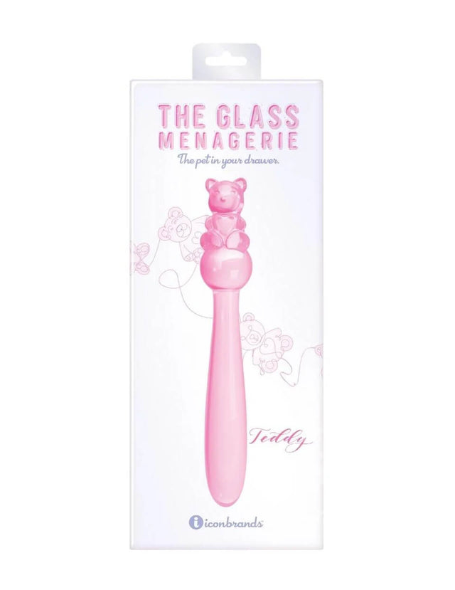 Glass Menagerie Teddy Bear Glass Dildo Pink