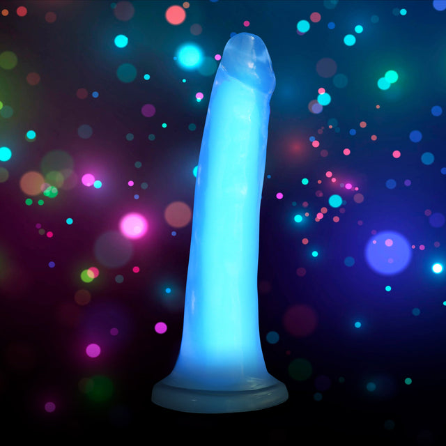 Glow-in-the-dark 7" Silicone Dildo Blue