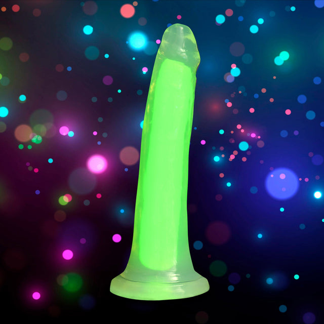Glow-in-the-dark 7" Silicone Dildo Green