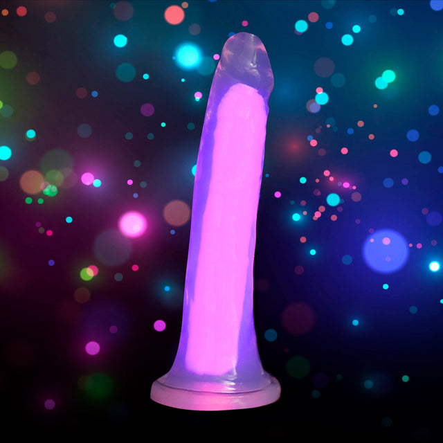 Glow-in-the-dark 7" Silicone Dildo Pink