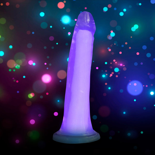 Glow-in-the-dark 7" Silicone Dildo Purple