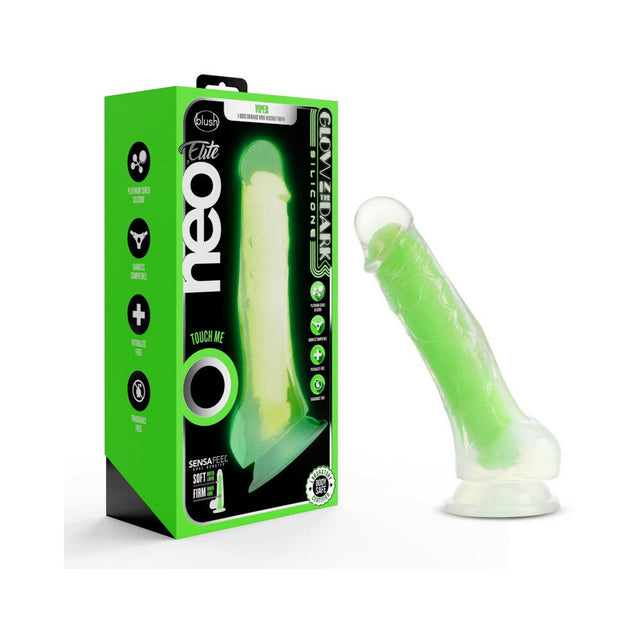 Glow in the Dark Neon Viper Dual Density Dildo