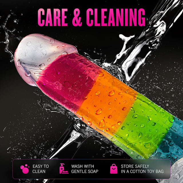 Glow in the Dark Rainbow Rave 6.5" Dual Density Dildo