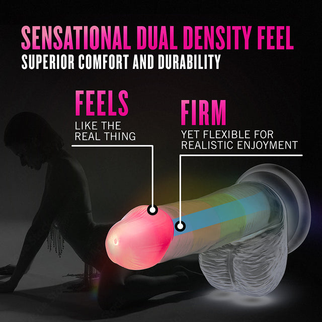 Glow in the Dark Rainbow Rave 6.5" Dual Density Dildo