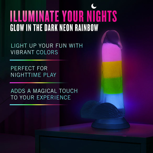 Glow in the Dark Rainbow Rave 6.5" Dual Density Dildo