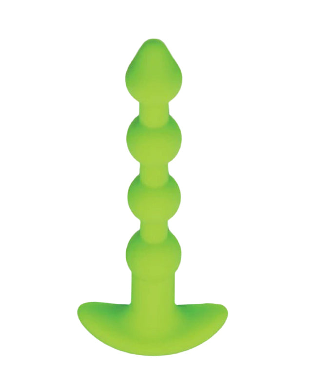 Glow in the Dark Vibrating Anal Beads Green