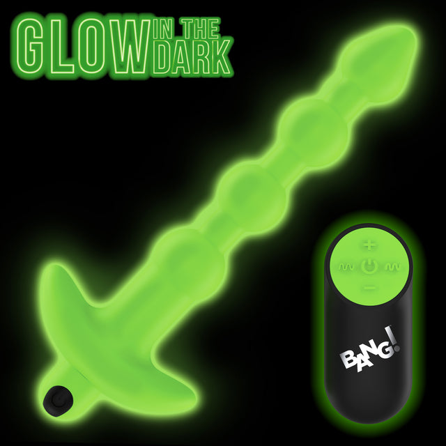 Glow in the Dark Vibrating Anal Beads Green