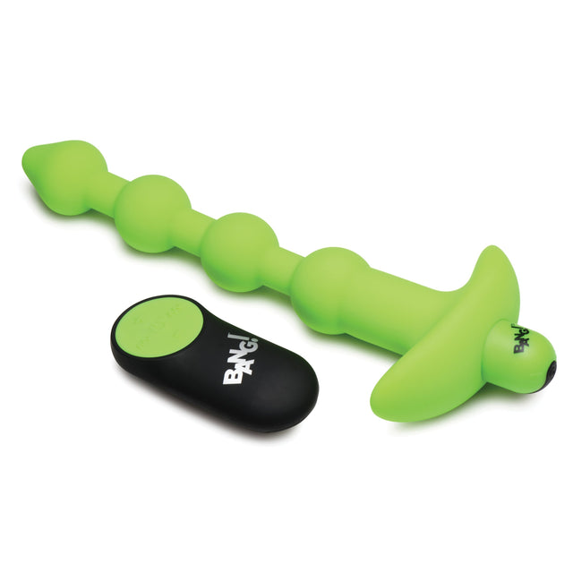 Glow in the Dark Vibrating Anal Beads Green