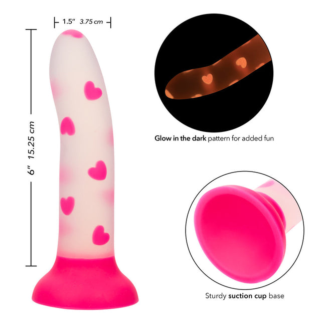 Glow Stick Heart Suction Dildo
