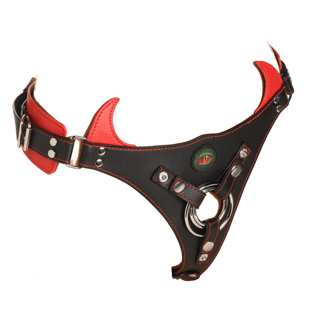 Horny Devil Strap-on Harness - Red