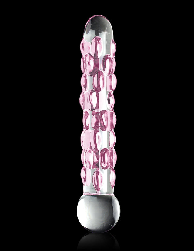 Icicles No. 7 Clear Pink Glass Dildo