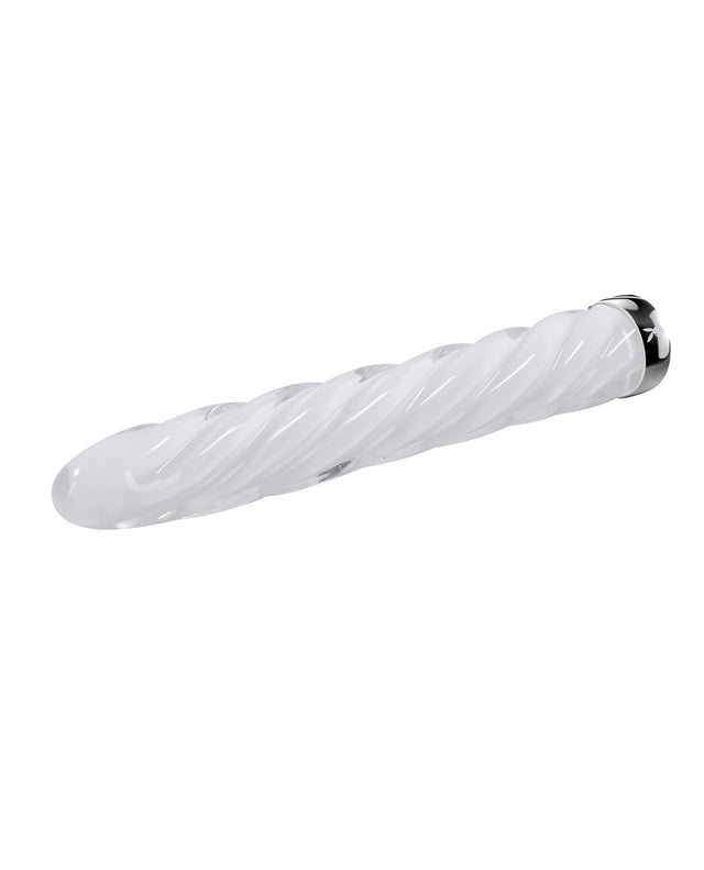 In A Twist Glass Vibrator White