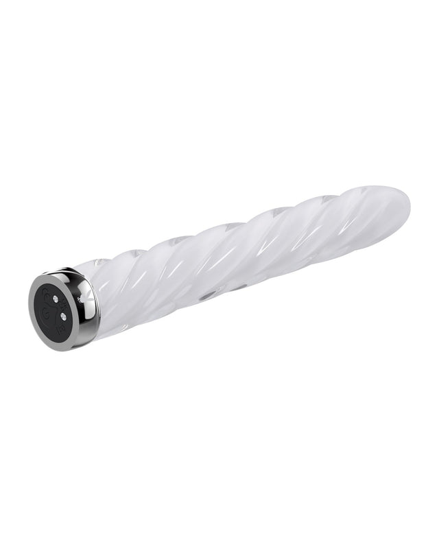 In A Twist Glass Vibrator White