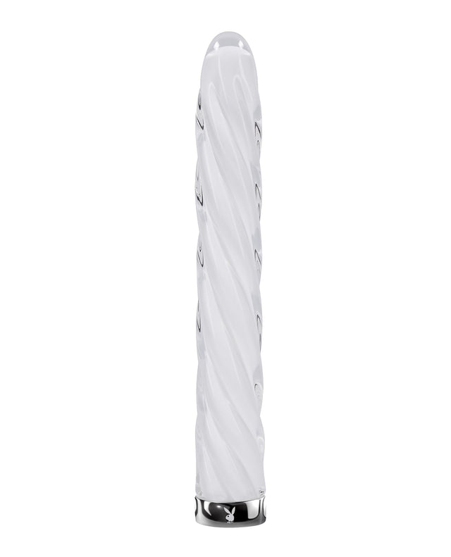 In A Twist Glass Vibrator White