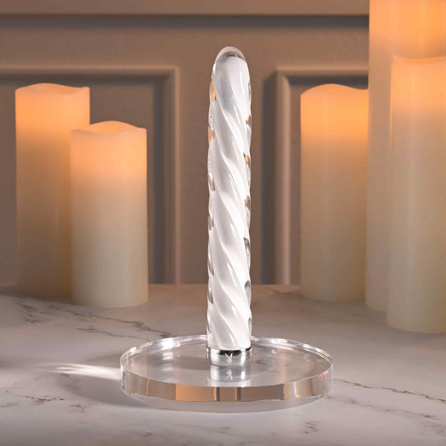 In A Twist Glass Vibrator White