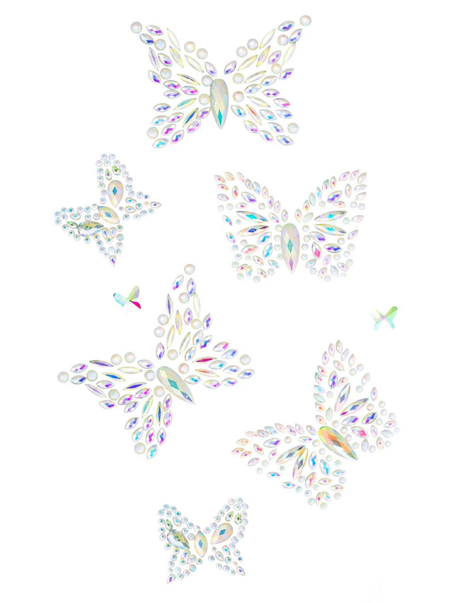 Iridescent & Glow Butterfly Body Jewels Sticker