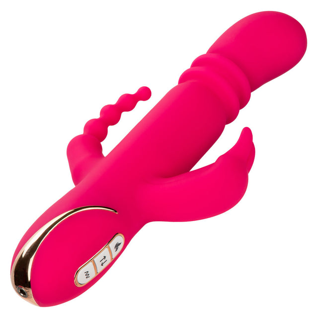 Jack Rabbit Signature Heated Silicone Triple Fantasy Rabbit Pink