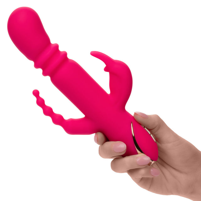 Jack Rabbit Signature Heated Silicone Triple Fantasy Rabbit Pink
