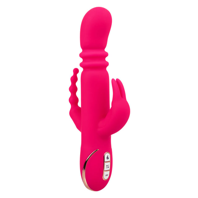 Jack Rabbit Signature Heated Silicone Triple Fantasy Rabbit Pink