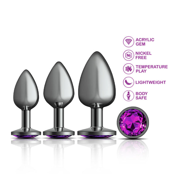 Jeweled Gunmetal Aluminum Anal Trainer Kit