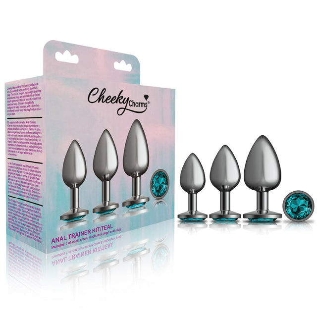 Jeweled Gunmetal Aluminum Anal Trainer Kit